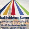 Logo of Global Evidence Summit with dates and an image of Prague on the background.